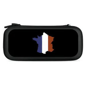 French Map Flag Portable Compatible with Switch Carrying Case Protector Bag with 15 Games Accessories Black-Style