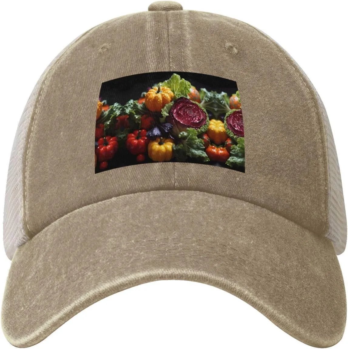 Fresh Cabbage Mesh Trucker Hat Mesh Snapback,Trendy Cowboy Cap for Sports and Headwear