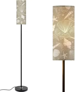 Fresh Creative Abstract Marine Seamless Pattern Corals sea Star Shells Modern Floor Lamp Minimalist Standing Lamps for Living Room LED Corner Lamp Remote Control Metal Pole Lamp for Bedroom, Reading