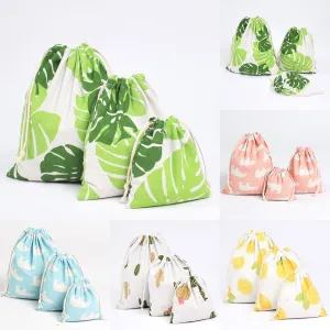 Fresh Printed Drawstring Storage Bags