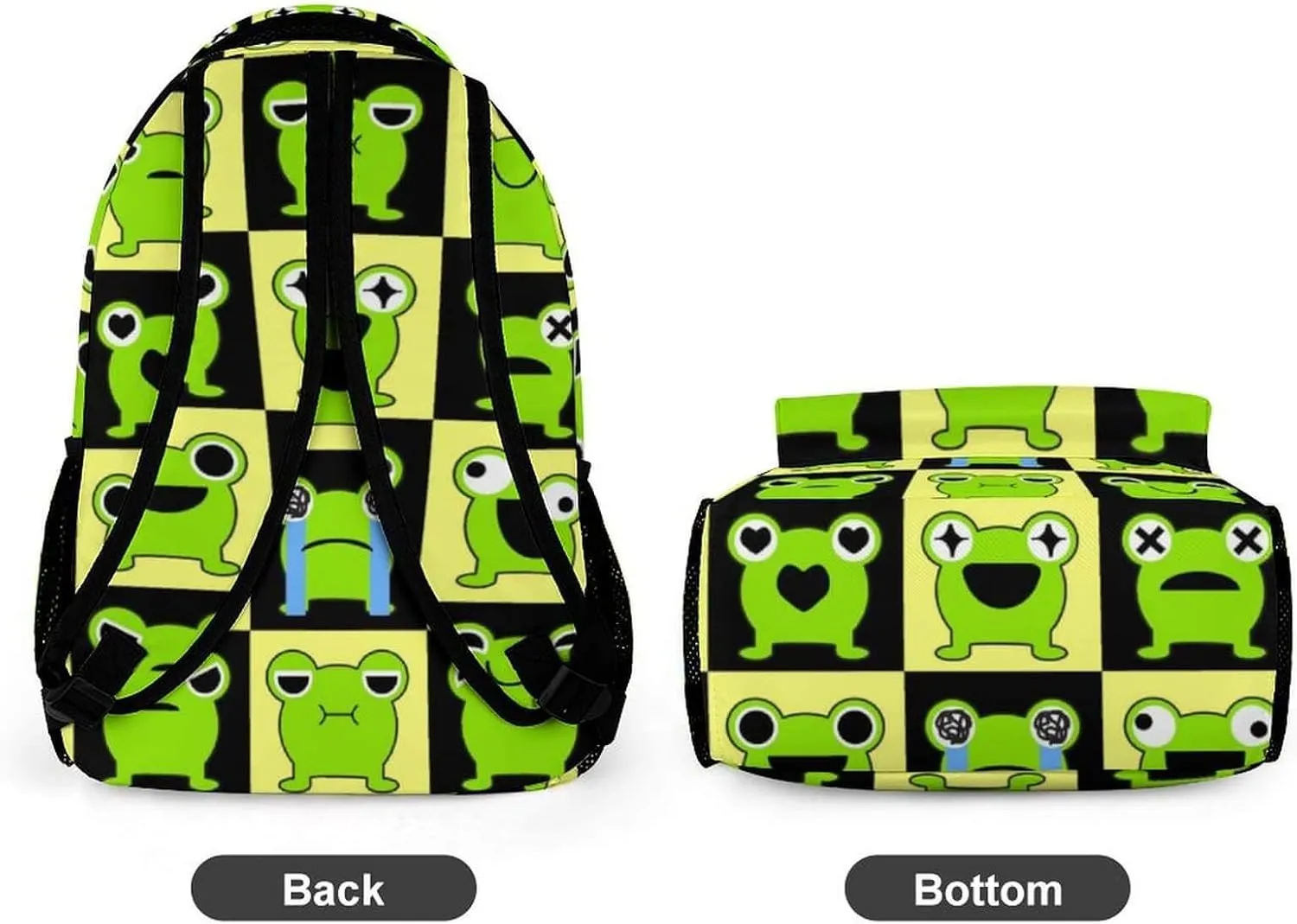 Frog School Backpack for Kids Girls Boys, 16 Inch Cute Frogs Themed Bookbag, Personality School Backpack for Students Children, Lightweight, Large Capacity