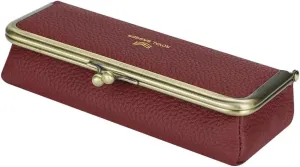 Genuine Leather Fashion Glasses Case - RFID Blocking, Fashion Pencil Bag with Kiss Lock, Coin Purse for Women