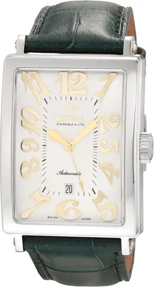 Gevril Men's Ave of Americas Swiss Automatic Watch, Genuine Handmade Italian Leather Strap