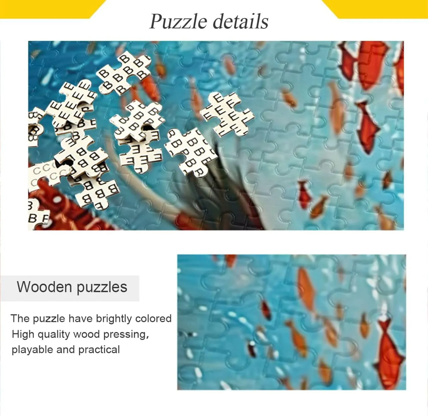 Girl Fish Jigsaw Puzzles for Adults 1000 Pieces,Colorful Puzzle with Mesh Storage Bag,Learning Educational Puzzles for Gift 2013916