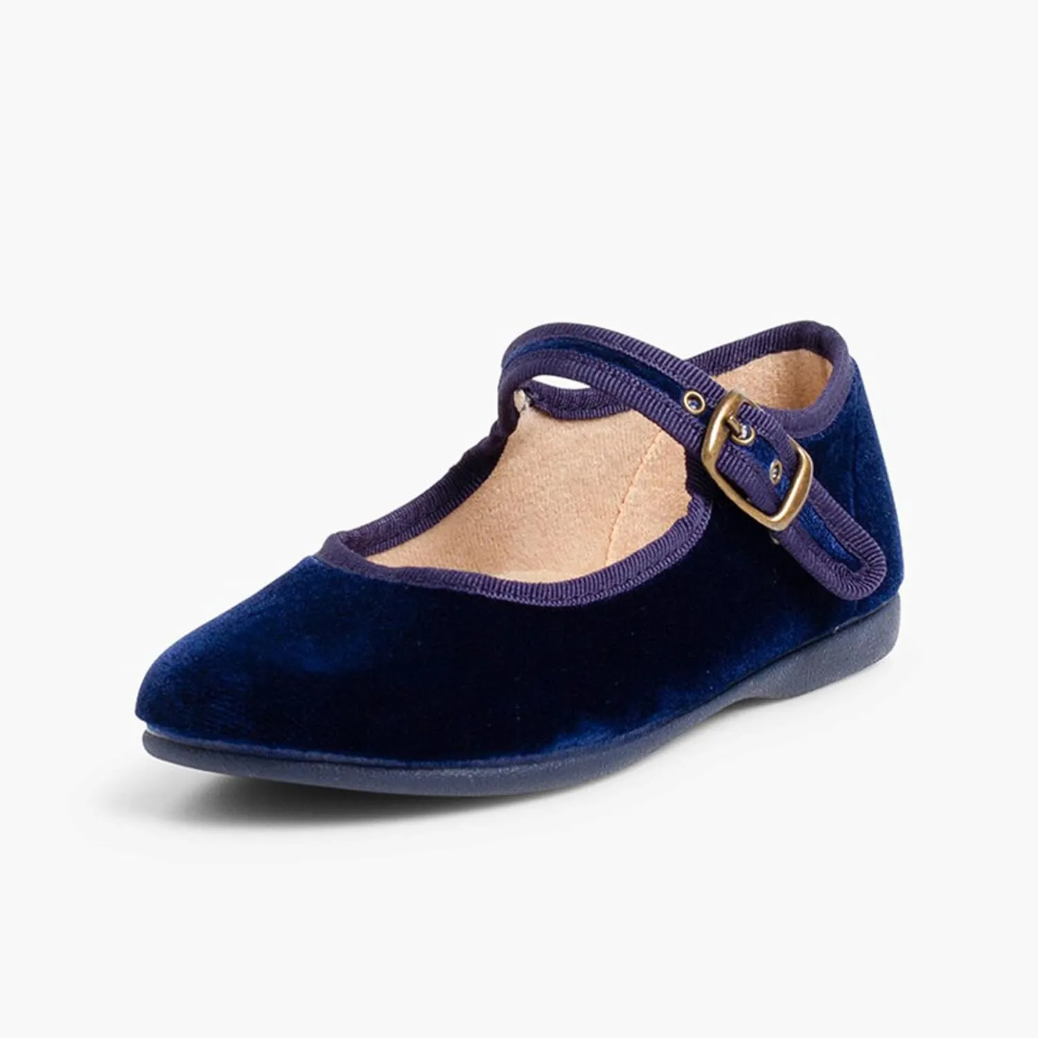 Girls Buckle Up Velvet Mary Janes