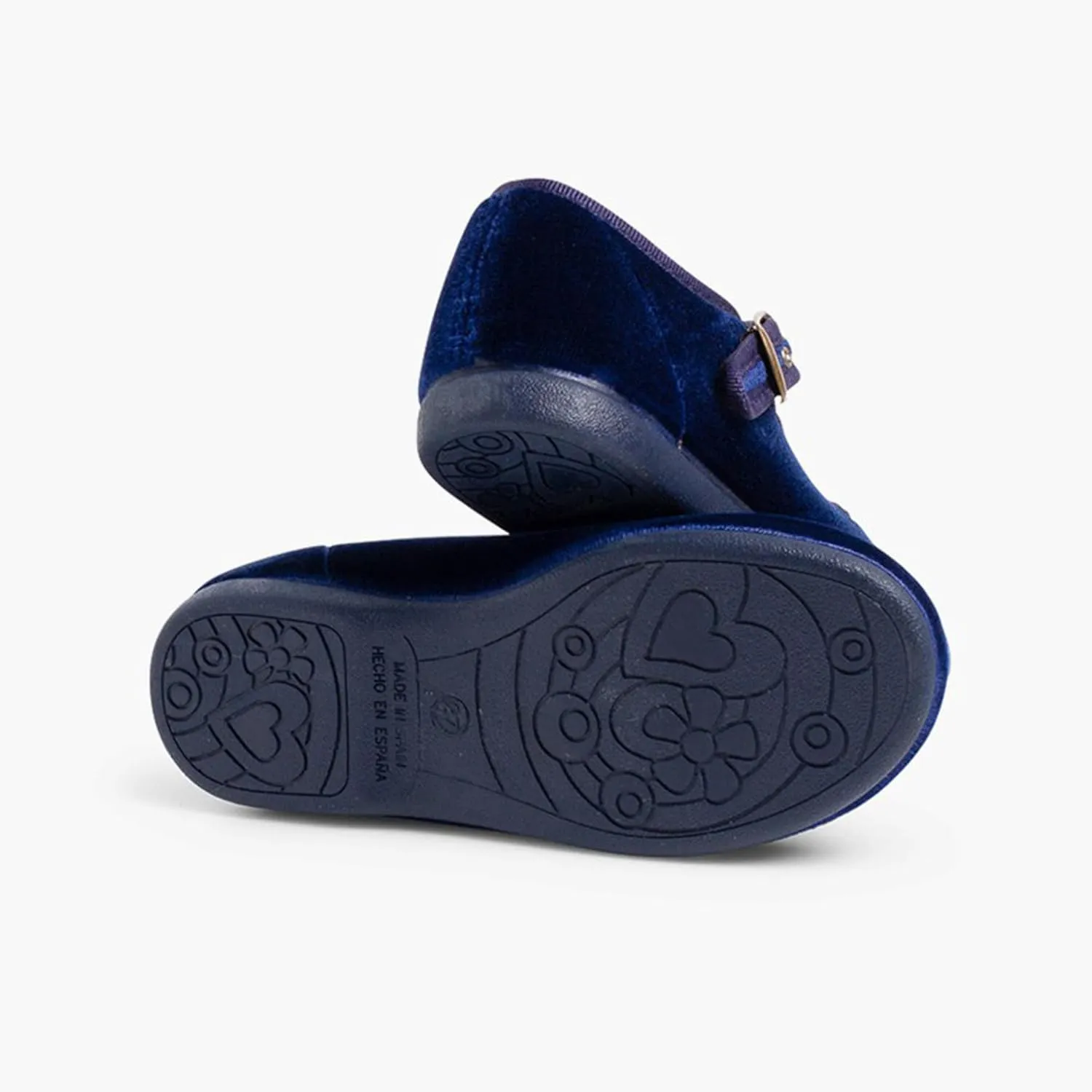 Girls Buckle Up Velvet Mary Janes