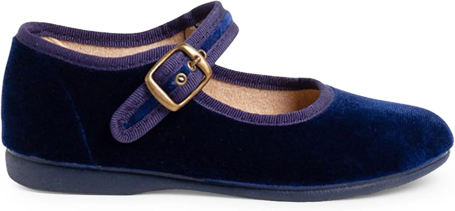 Girls Buckle Up Velvet Mary Janes