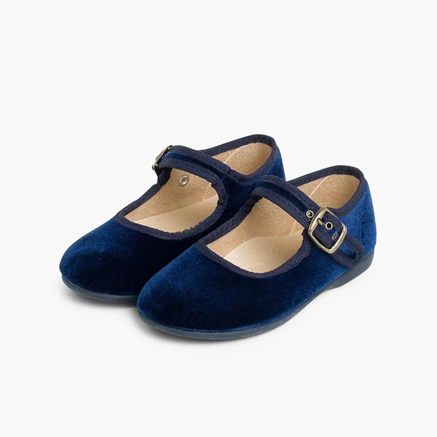 Girls Buckle Up Velvet Mary Janes