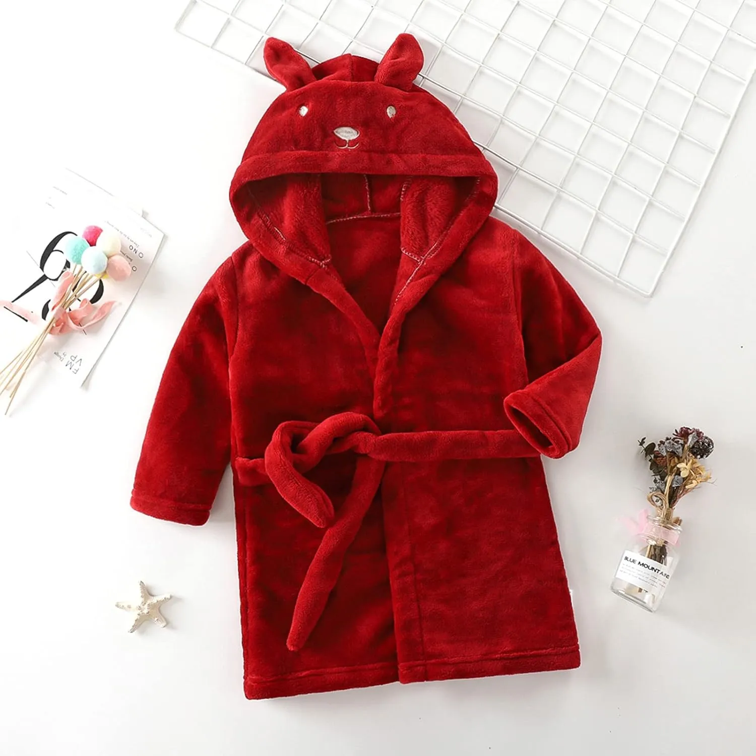 Girls Fleece R𝐨be With Tail Cartoon Cat Hooded Soft BathR𝐨be Kids Boys Towel Warm Soft Hooded BathR𝐨be Sl𝐞𝐞pwear