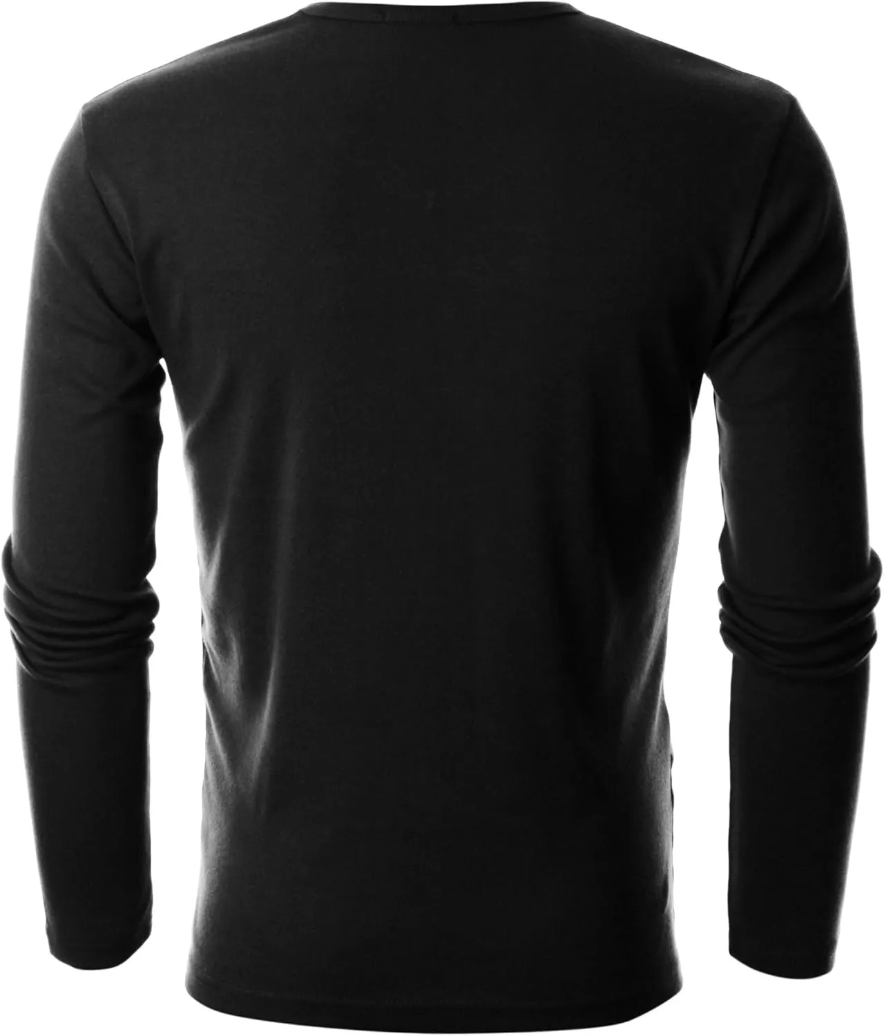 GIVON Men’s Slim Fit V-Neck Long Sleeve T-Shirt – 100% Cotton Ribbed Knit – Midweight Base Layer or Standalone Top