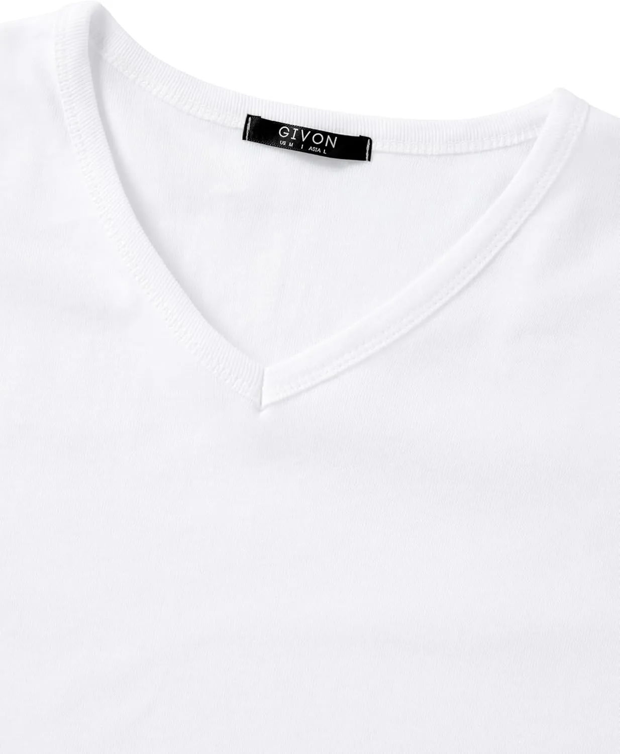 GIVON Men’s Slim Fit V-Neck Long Sleeve T-Shirt – 100% Cotton Ribbed Knit – Midweight Base Layer or Standalone Top