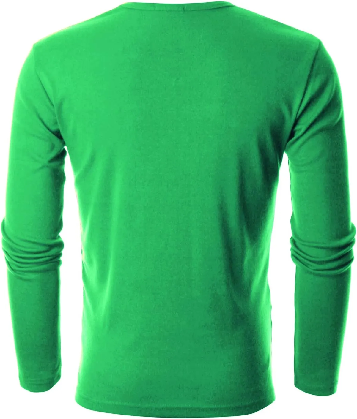GIVON Men’s Slim Fit V-Neck Long Sleeve T-Shirt – 100% Cotton Ribbed Knit – Midweight Base Layer or Standalone Top
