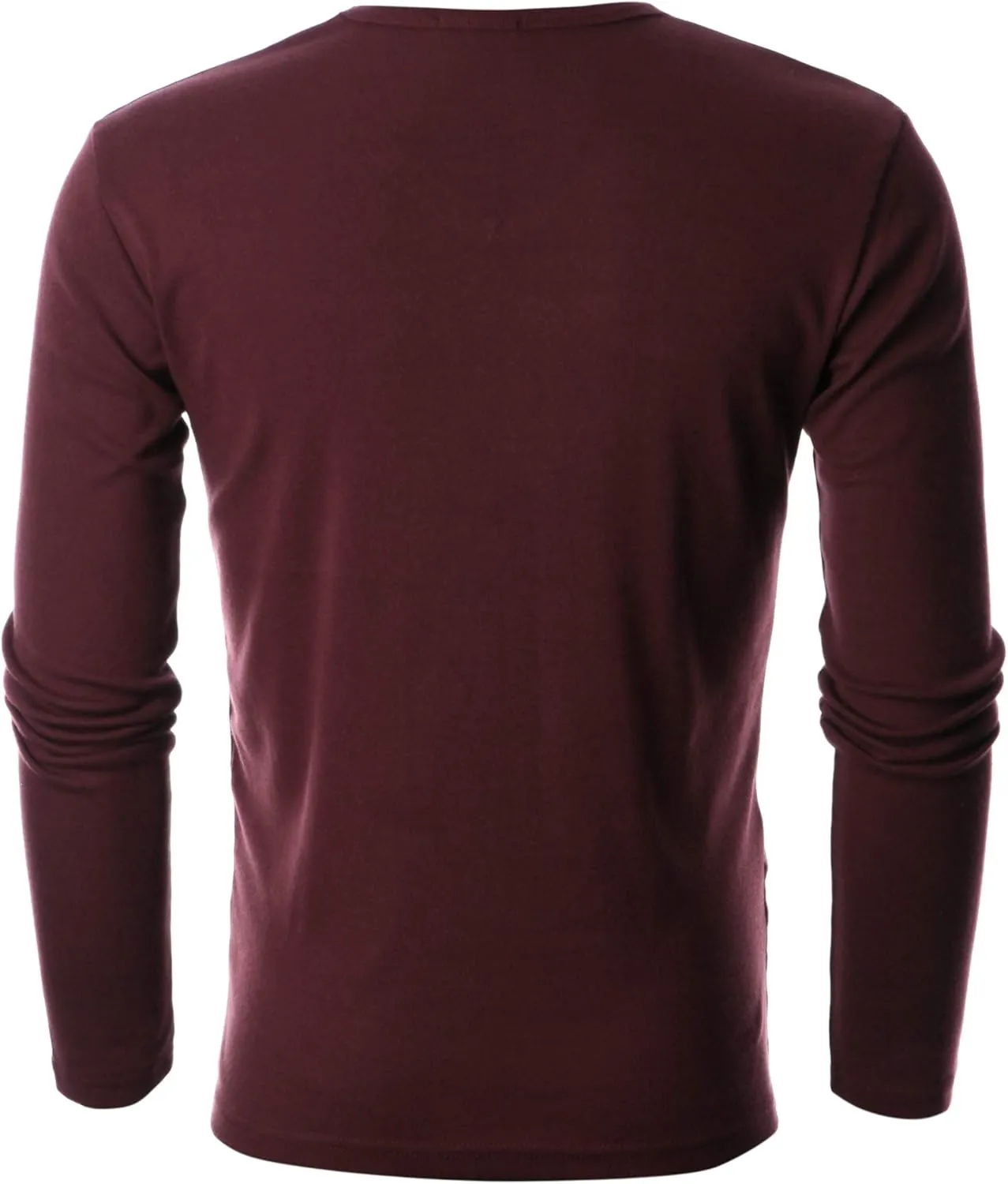 GIVON Men’s Slim Fit V-Neck Long Sleeve T-Shirt – 100% Cotton Ribbed Knit – Midweight Base Layer or Standalone Top