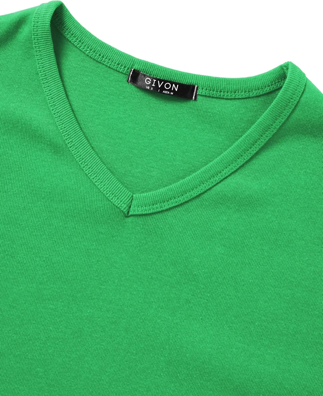 GIVON Men’s Slim Fit V-Neck Long Sleeve T-Shirt – 100% Cotton Ribbed Knit – Midweight Base Layer or Standalone Top