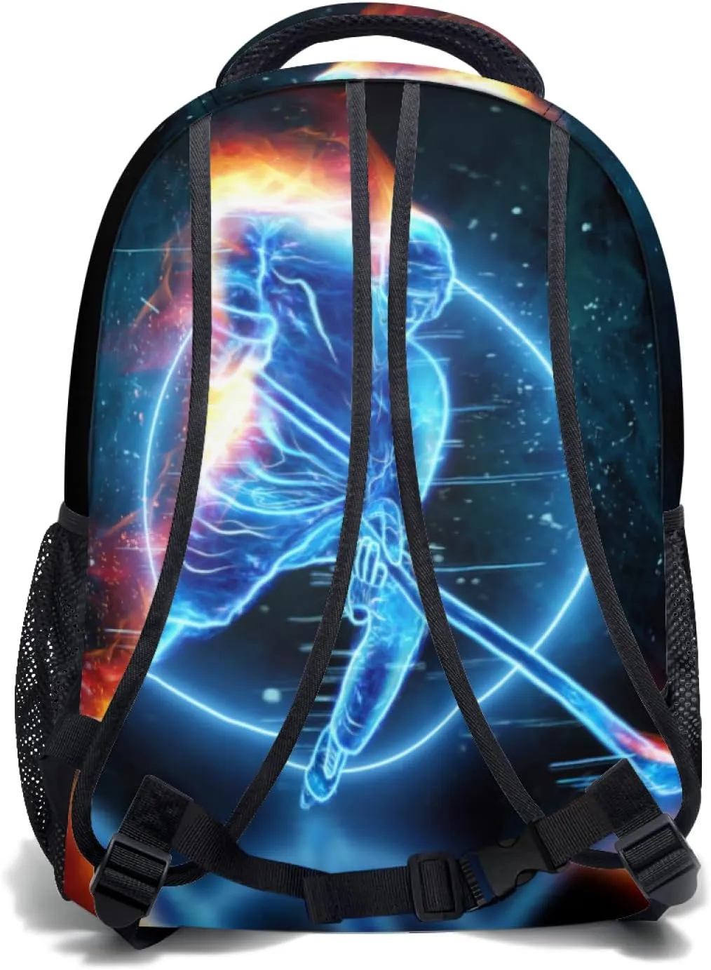 Giwawa Ice Hockey Backpack- Red Fire Player School Shoulder Bags with Multi Pockets for Teens Men Boys Girls Hiking Travel Laptop- Casual Large Capacity Sports Kids Bookbag