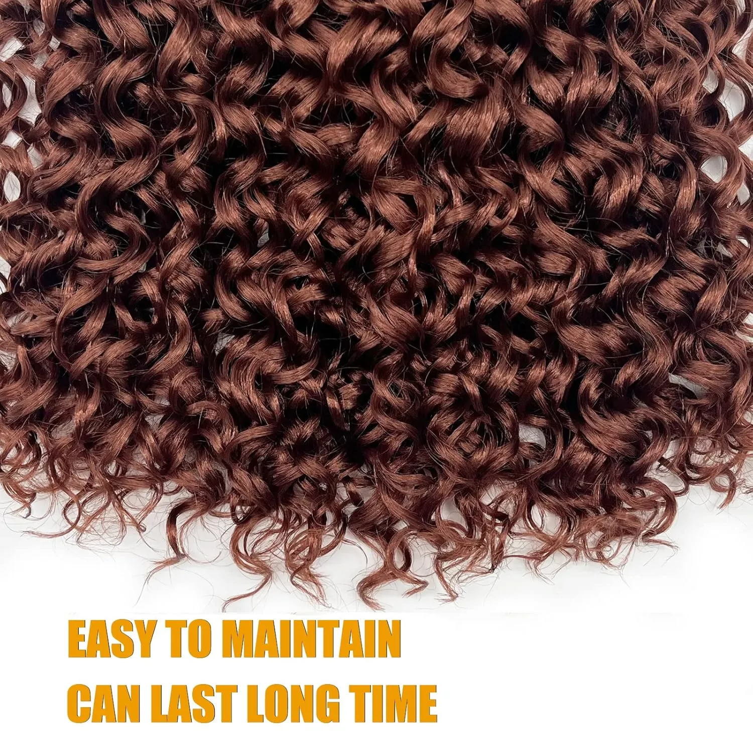 Gogo Curl 14 Inch 8 Packs Curly Crochet Hair for Black Women Ginger Copper Red Color 350 Wavy Beach Curls Crochet Hair Water Wave Synthetic Curly Braiding Hair Extensions(14inch 8pack, #350)