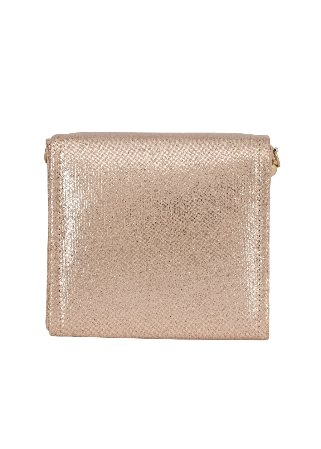 Golden L Alphabhet Intial Embellised Flap Bag