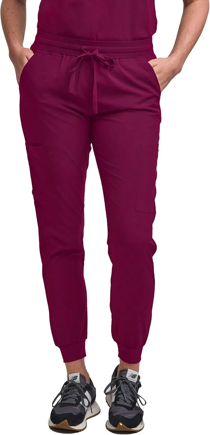 Green Town Scrubs for Women Scrub Set - Jogger Pant and Tuck-in V-Neck Top, 5 Pockets, Yoga Waistband, Nursing Uniform