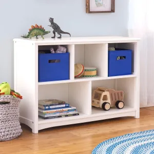 Guidecraft Classic White Bookshelf: Children's 5 Compartment Toy, Bin, Art, Clothes and Bookcase - Wooden Playroom and Bedroom Storage Furniture for Kids