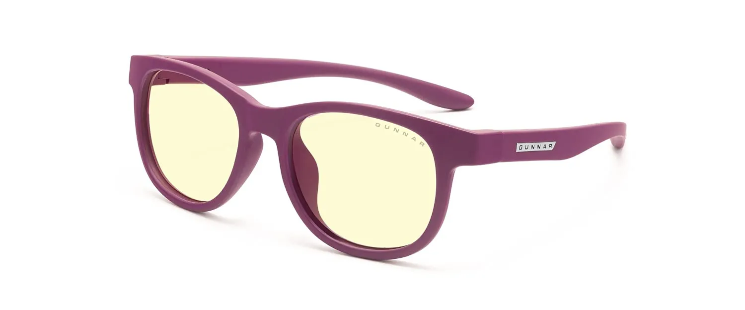 GUNNAR - Premium Gaming and Computer Glasses for Kids (age 4-8) - Blocks 65% Blue Light - Rush, Magenta, Amber Tint