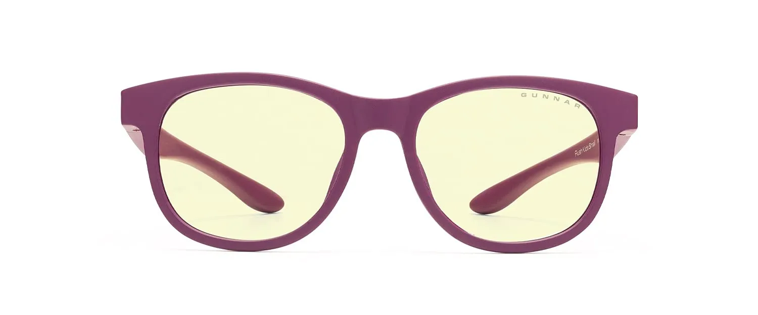 GUNNAR - Premium Gaming and Computer Glasses for Kids (age 4-8) - Blocks 65% Blue Light - Rush, Magenta, Amber Tint
