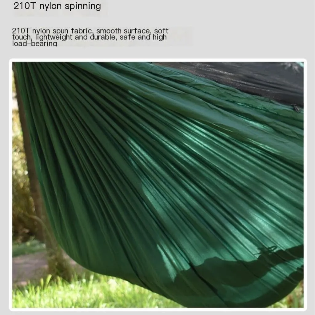 Hamock Ultra-Light Nylon Double Hammock Parachute Cloth Anti-Rollover Elastic Band Encrypted Mosquito Net Hammock Hanmock(A)