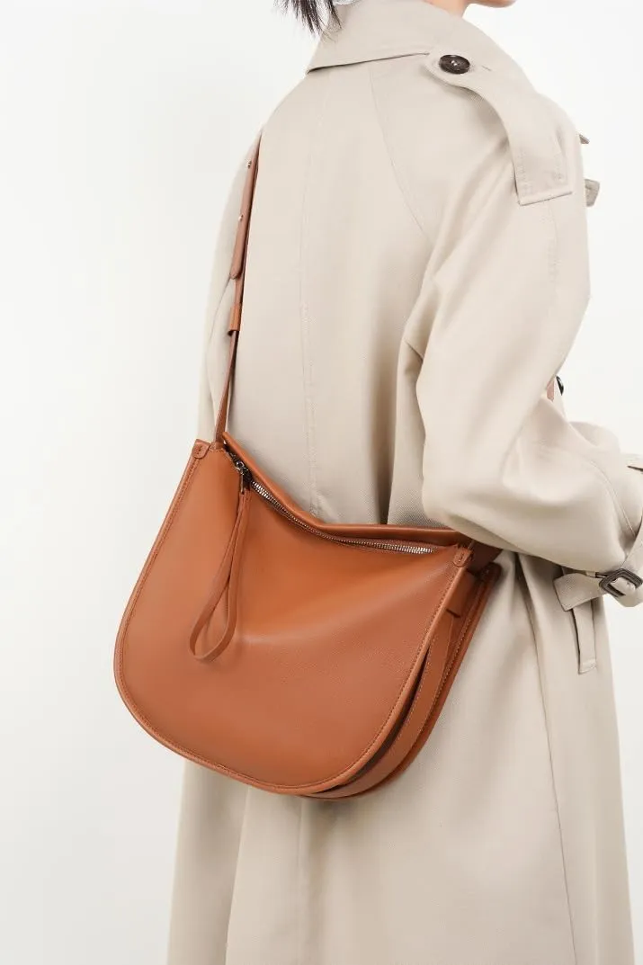 Handmade Soft Leather Tote Bag for Women, Minimalist Casual Shoulder Bag Perfect for Work Commute Travel,Annual New
