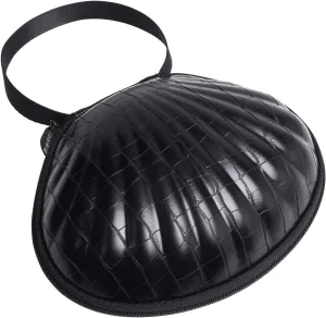Hard Travel Case for Silicone Bras [A-C Cup] Premium Nubra Organizer Portable Lingerie Underwear Storage Bag (Crocodile, Black)