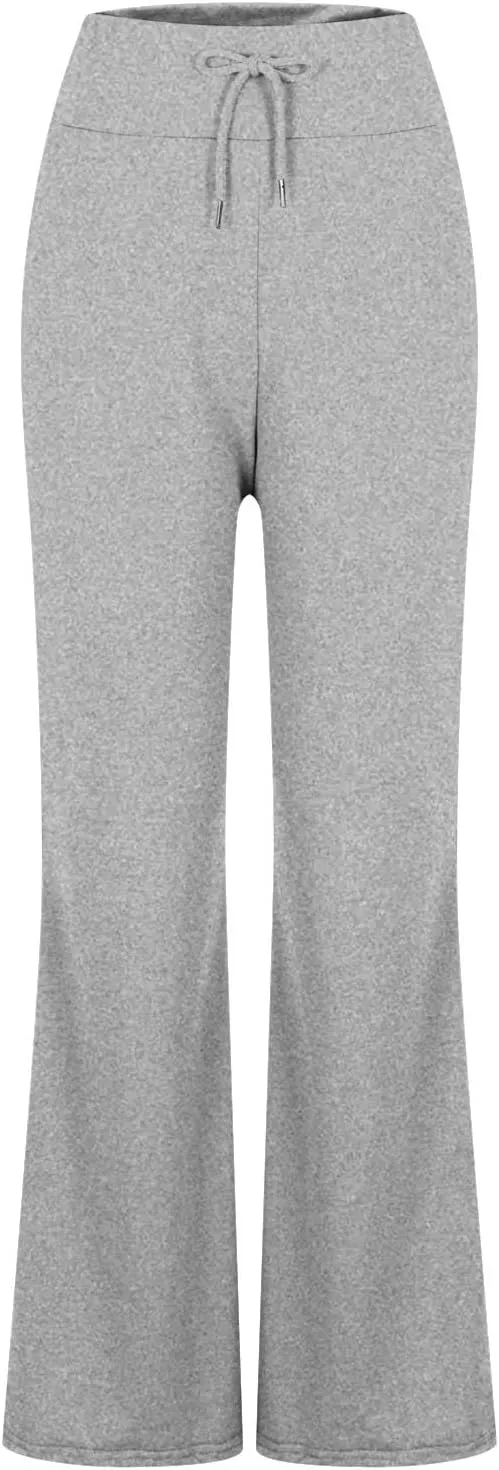HGps8w Flared Yoga Pants for Women Drawstring High Waisted Casual Bootcut Leggings Comfy Lounge Sweatpants