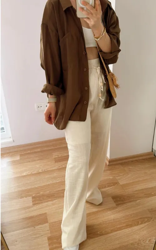High Standards High-Waisted Wide-Leg Pants