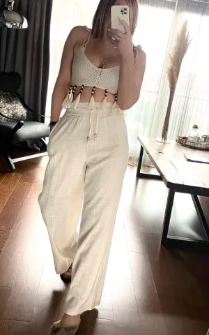 High Standards High-Waisted Wide-Leg Pants
