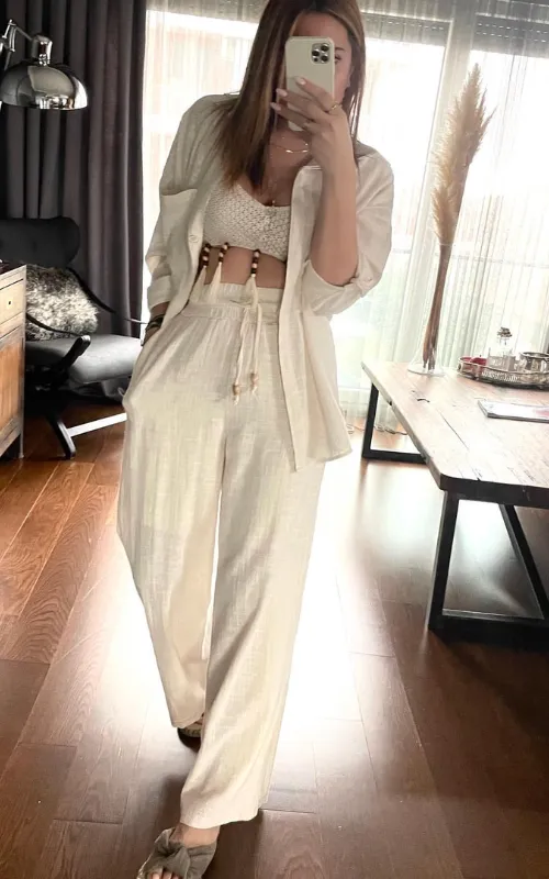 High Standards High-Waisted Wide-Leg Pants