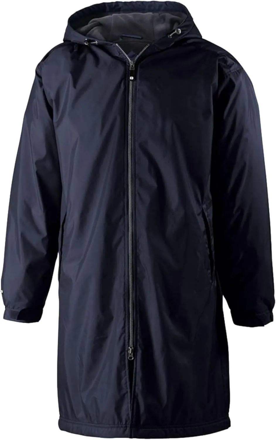 Holloway Men's Conquest Knee-Length Jacket – Warm-Up Wind/Water-Resistant Outerwear, Hooded & Adjustable Fit