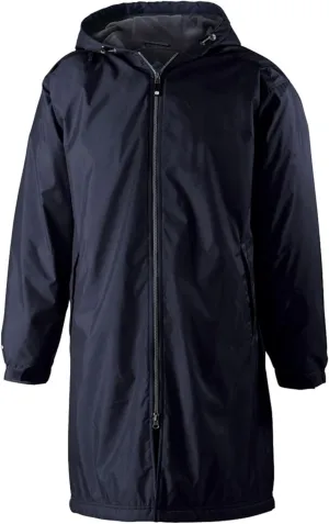 Holloway Men's Conquest Knee-Length Jacket – Warm-Up Wind/Water-Resistant Outerwear, Hooded & Adjustable Fit