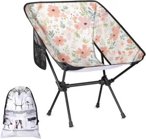 Honeybaby Folding Camping Chair Floral Patterns Camping Chairs Lightweight Portable Chair Outdoor Foldable Chairs for Camping Travel Picnic Beach Hiking