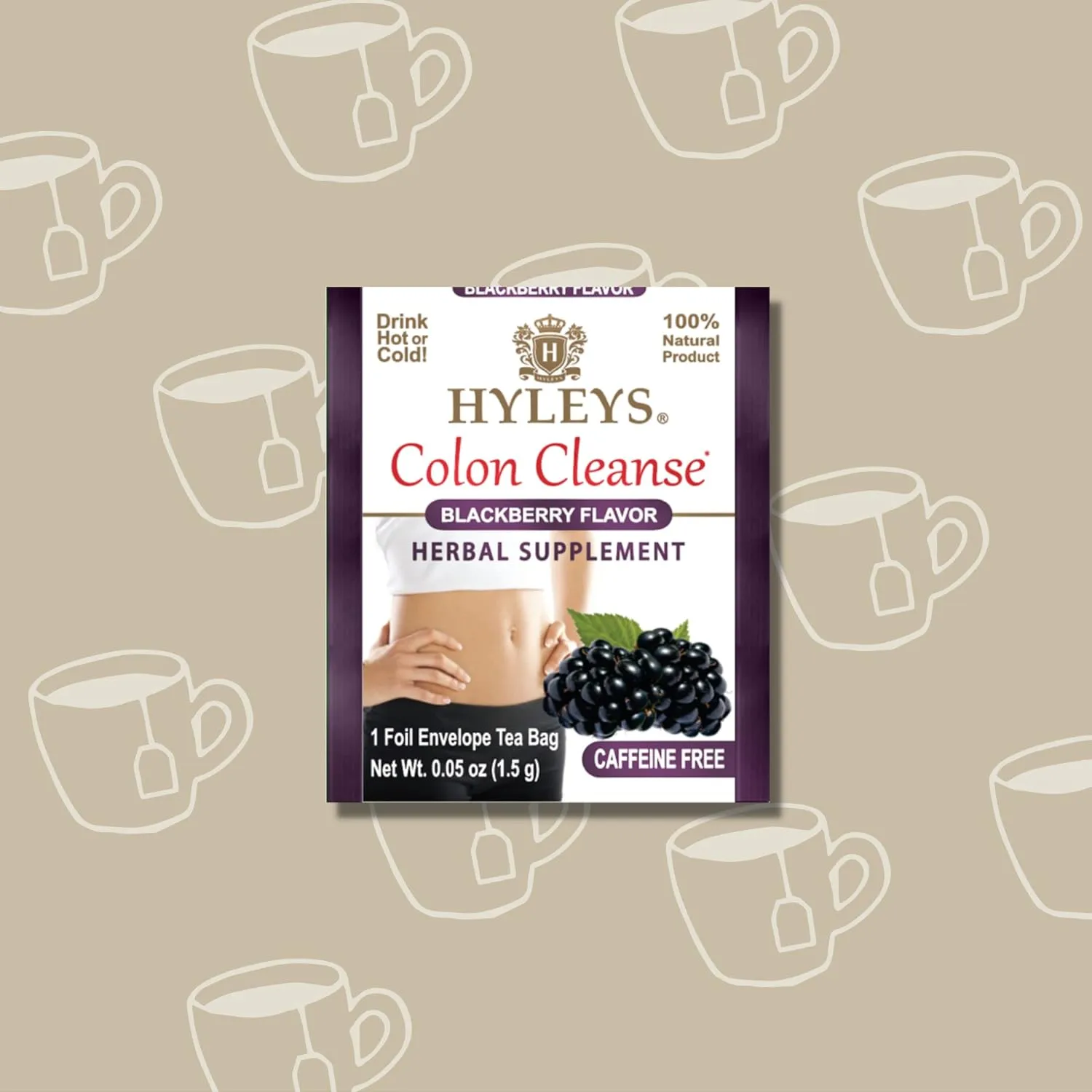 Hyleys Colon Cleanse Tea Blackberry Flavor (6 Pack - 150 Tea Bags Total)