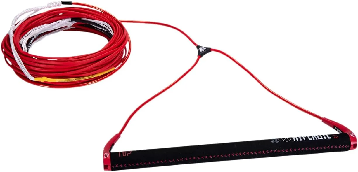 Hyperlite Riot Pro Mens Wakeboard Handle W/Flat Line Wakeboard Rope/Handle Combo Red 85ft