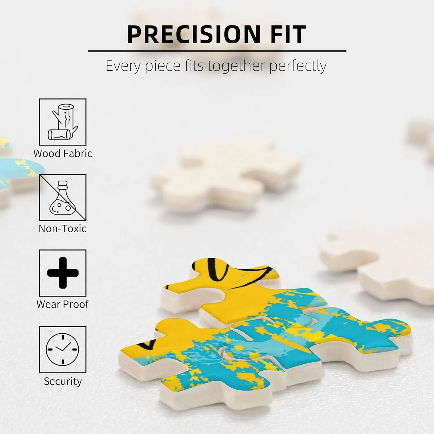 Ice Cream Print,Portable Wooden Jigsaw Puzzle for Adults,Ice Cream Cones Fifties Time,Birthday Gift for Family and Friends,Blue Yellow Red Plastic Box Storage 1000PCS
