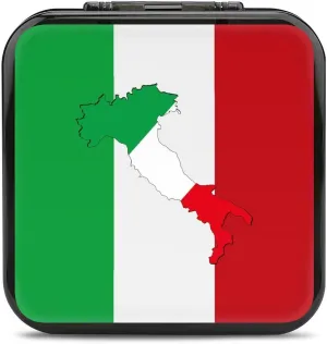 Italy Flag with Italy Map 24 Game Card Holder Case Storage Box Compatible with Switch Gifts for Game Lover