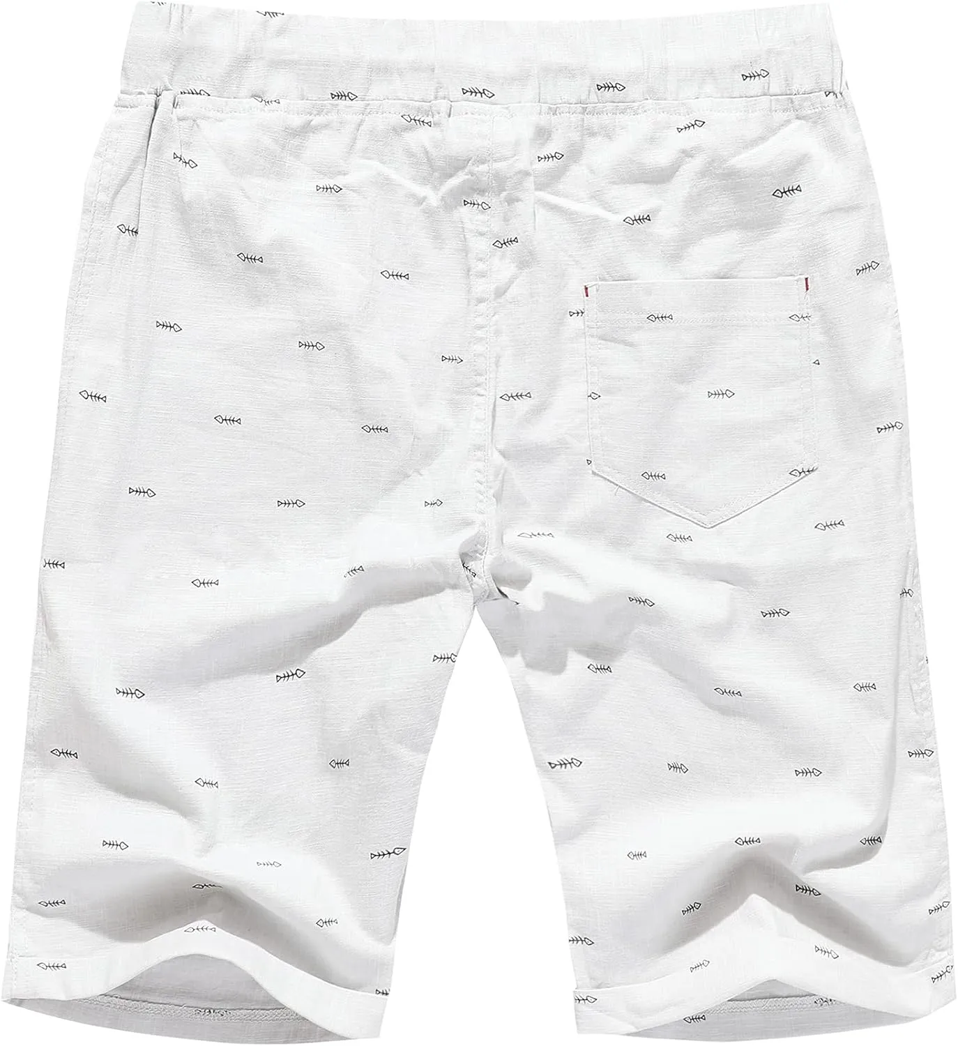 Janmid Men's Linen Shorts Casual Drawstring Summer Beach Shorts for Men