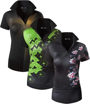 jeansian Women's 3 Packs Outdoor Sport Dry Fit Polo Tee Poloshirt Tshirt Golf TennisT-Shirt SWT251