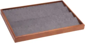 Jewelry Tray Jewelry Box,Multifunctional Suede Velvet Jewelry Storage Case,for Earrings,Watches,Bracelets,Store,Home, Grey