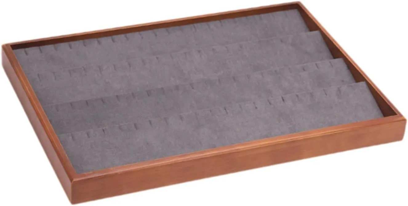 Jewelry Tray Jewelry Box,Multifunctional Suede Velvet Jewelry Storage Case,for Earrings,Watches,Bracelets,Store,Home, Grey