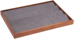 Jewelry Tray,Suede Velvet Showcase Holder Compartments Jewelry Box,Jewelry Storage Case for Watches Earrings Necklace Home, Grey