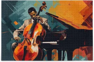 Jigsaw Puzzle 1000 Pieces for Adults Jazz Man Playing A Cello and Piano Wood Puzzles Educational Brain Toys 21218209