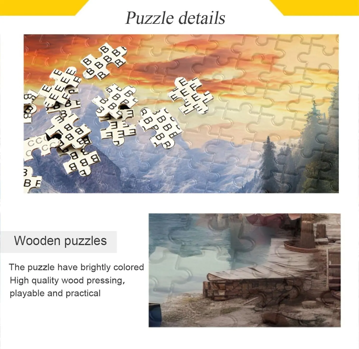 Jigsaw Puzzle 1000 Pieces for Adults Lake Mountains Sightseeing Wood Puzzles Educational Brain Toys 21215366