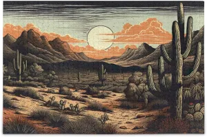 Jigsaw Puzzle 1000 Pieces for Adults Vintage Desert Cactus Wood Puzzles Educational Brain Toys 21217648