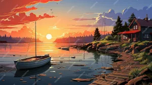 Jigsaw Puzzle Fishing Boats at pier in Lake River or sea Harbor Summer Landscape with Dock with Boardwalk Wooden Boat and Fishery Ship Family Puzzle Intellective Educational Game Gift 1000 Pieces