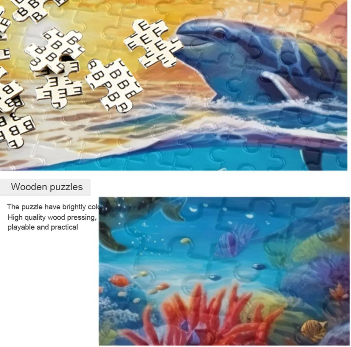 Jigsaw Puzzles 1000 Pieces for Adults Kids Underwater Sea Turtle Tropical Fish Game Artwork Toy Gifts 202A2178