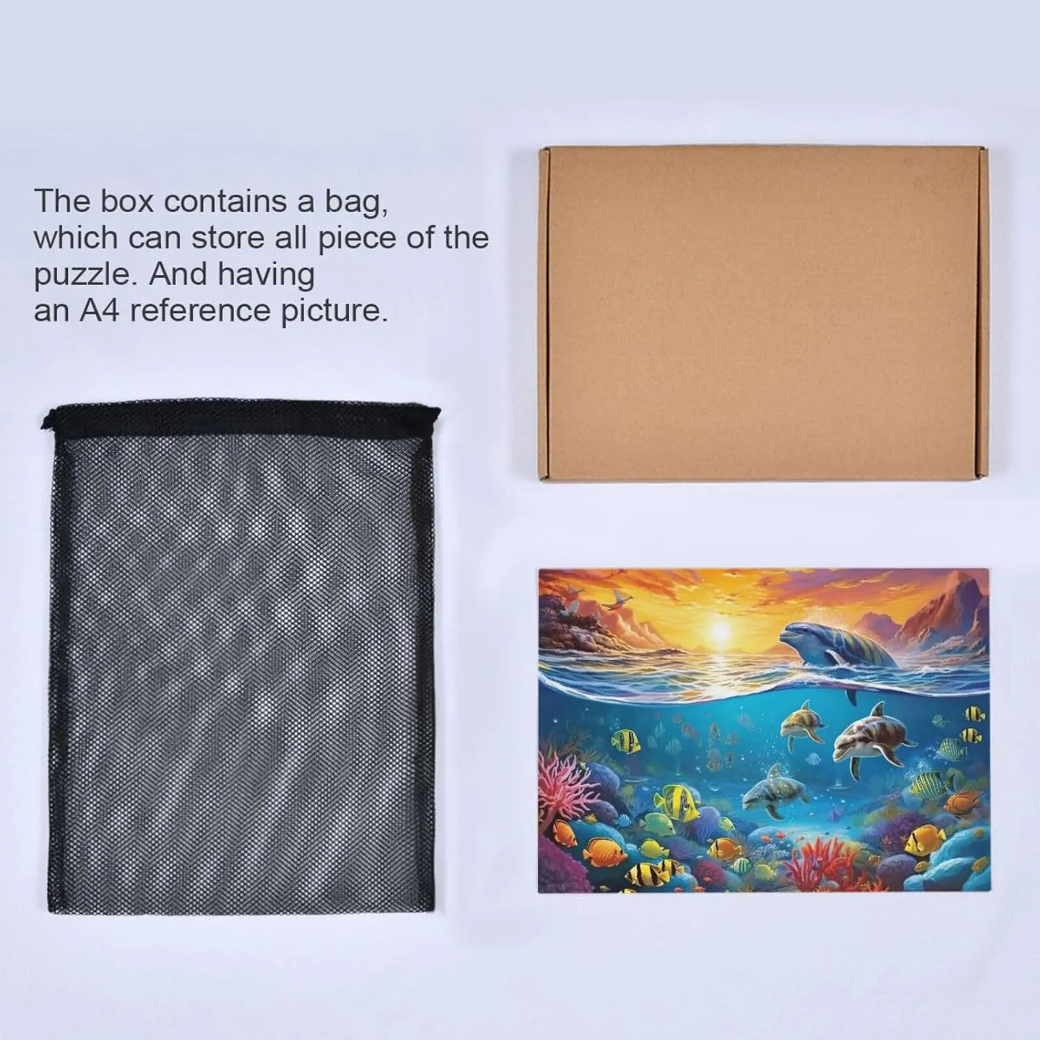 Jigsaw Puzzles 1000 Pieces for Adults Kids Underwater Sea Turtle Tropical Fish Game Artwork Toy Gifts 202A2178